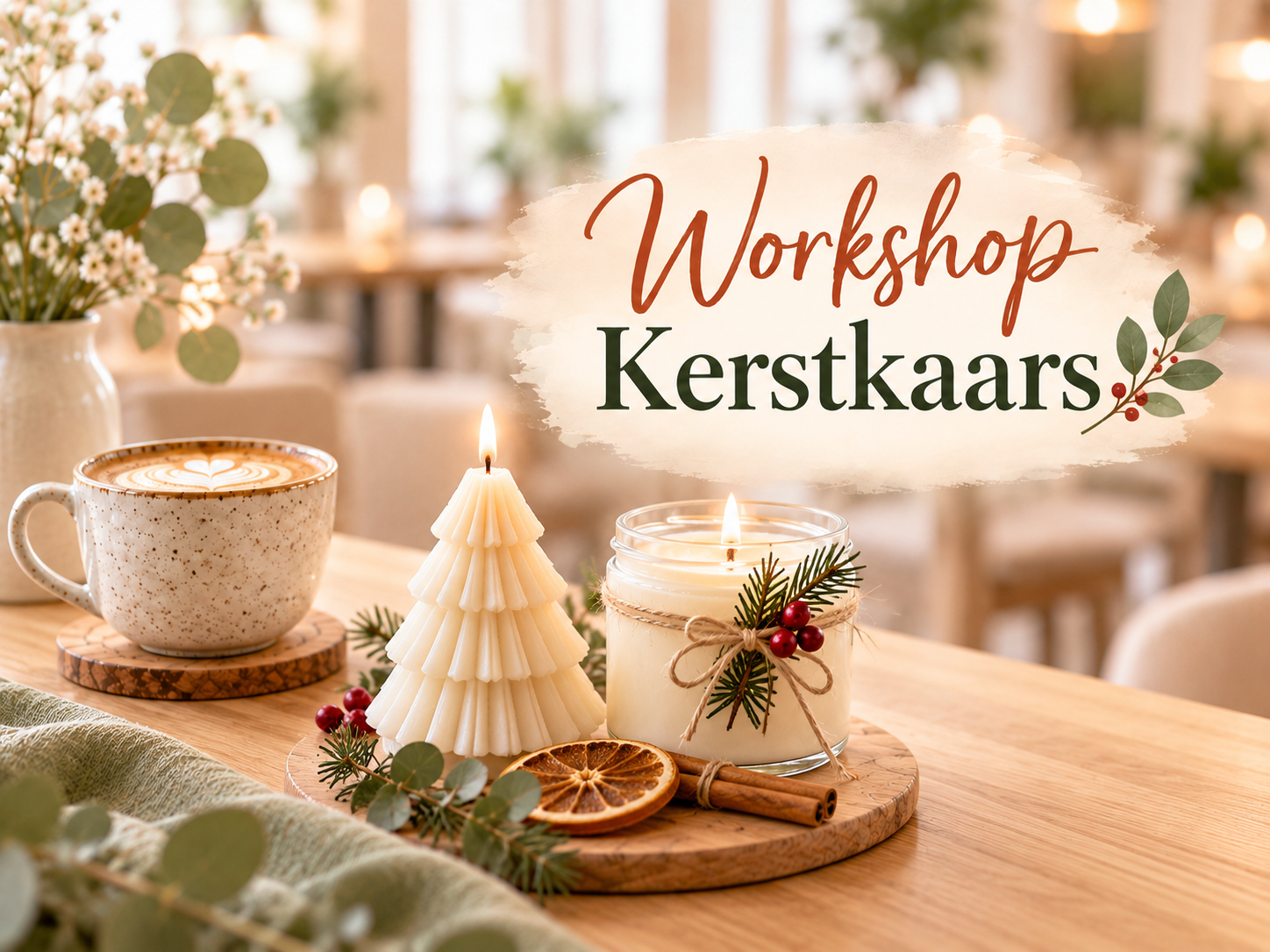 workshop kerstkaars met winterse gezelligheid