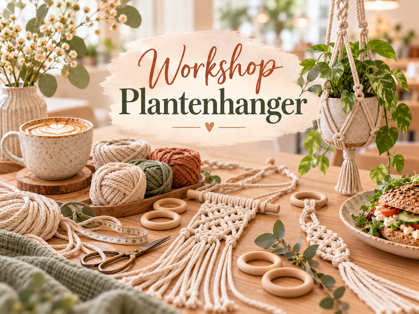 workshop plantenhanger in sfeervolle caféstijl