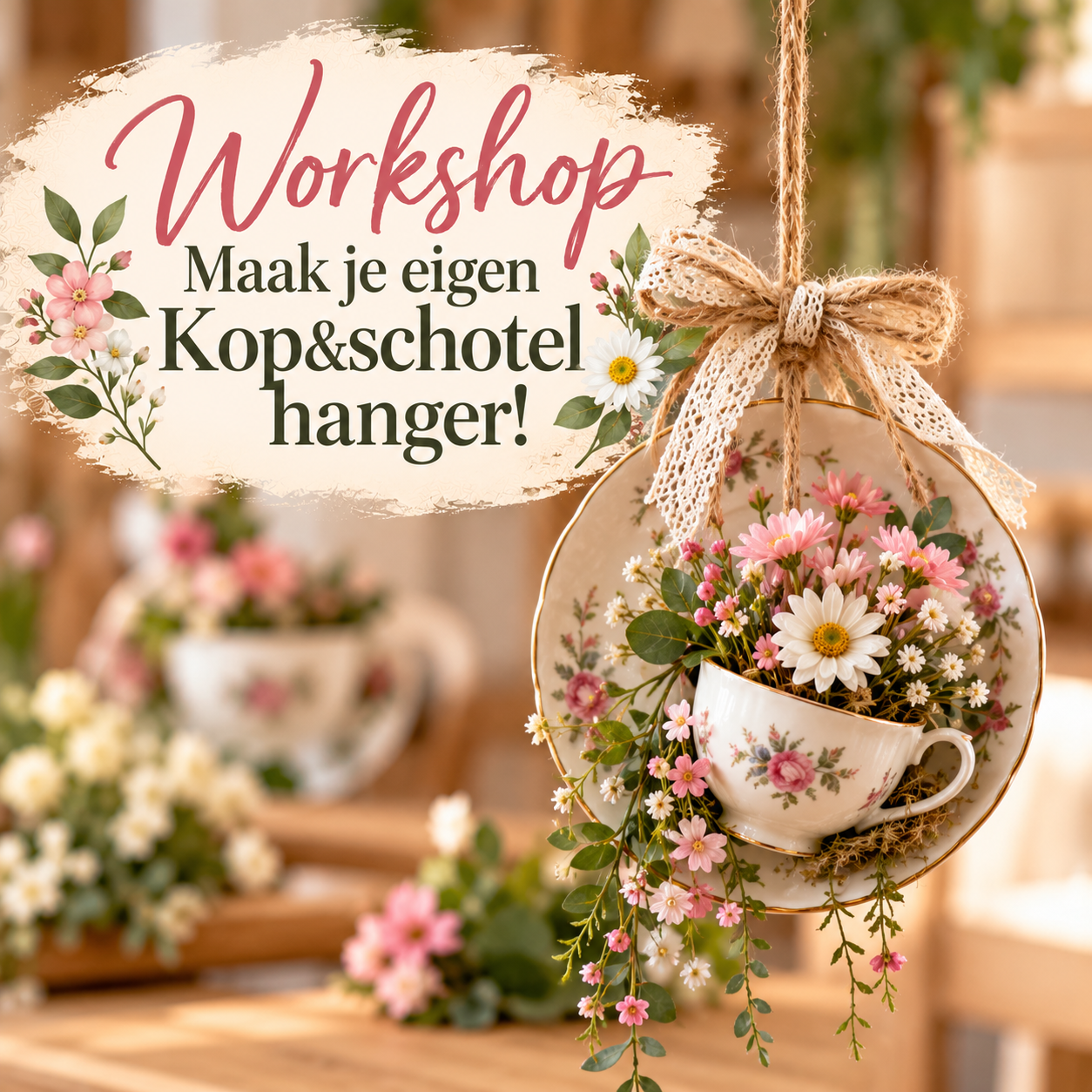 workshop maak je eigen kop&schotelhanger